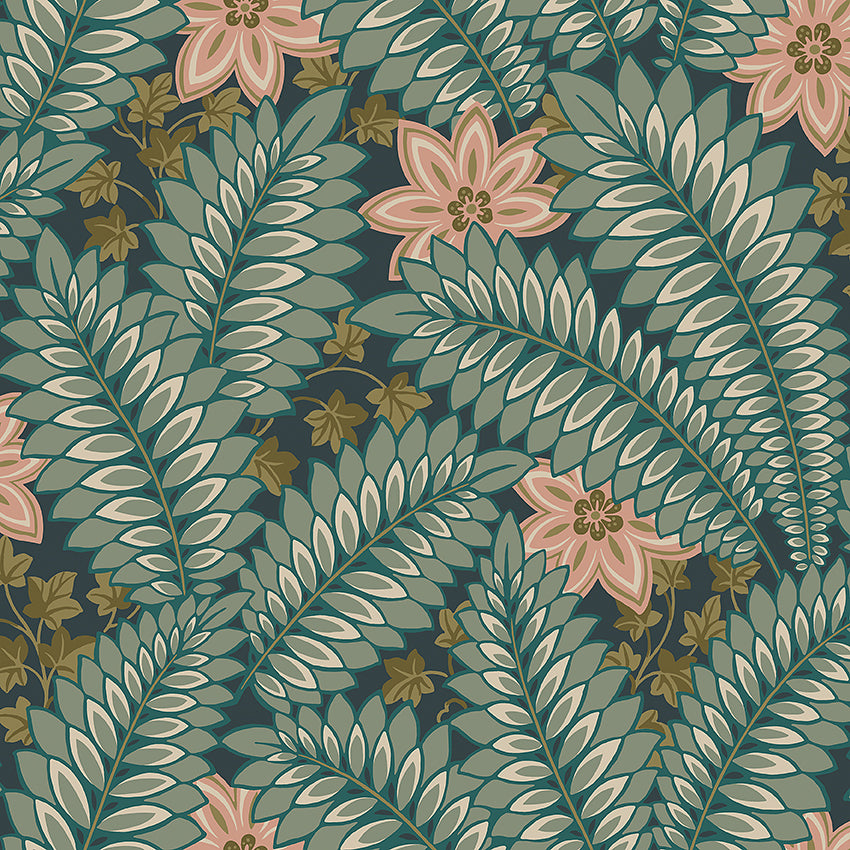 Hidden Ivy - Green & Rose