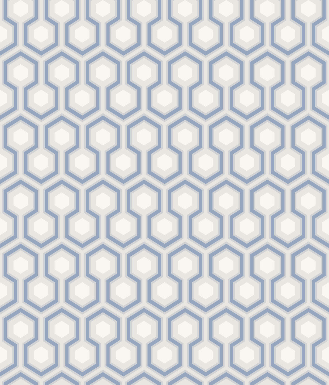 Hicks' Hexagon - Hyacinth & White on Cool Parchment